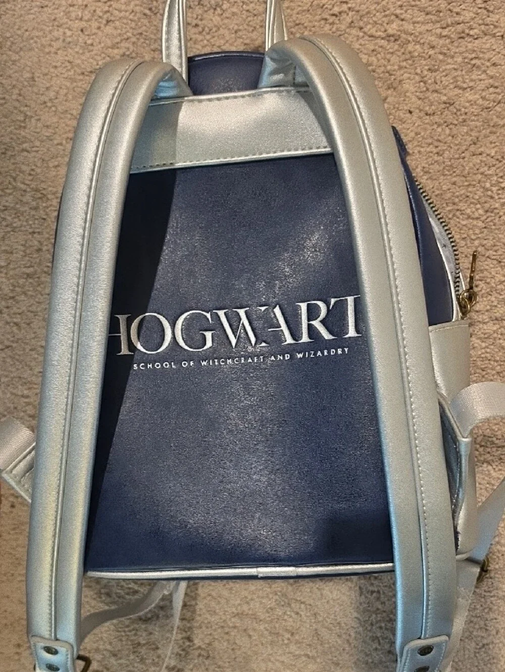 Loungefly Harry Potter Hogwarts Night Mini Backpack - Navy, Silver & Lavender